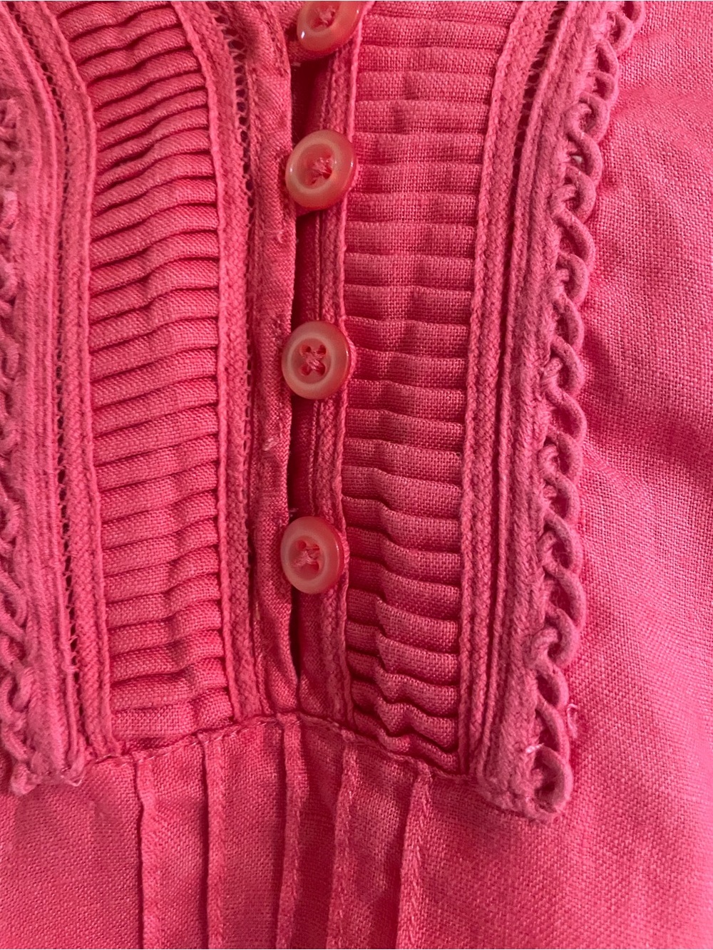 Coldwater Creek Pink V-Neck Tunic with Pintuck Trim